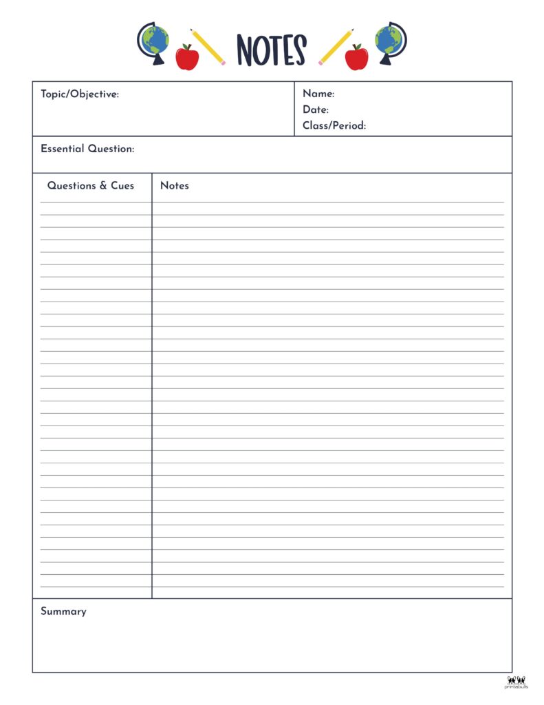 The Benefits of Using a Cornell Note Template